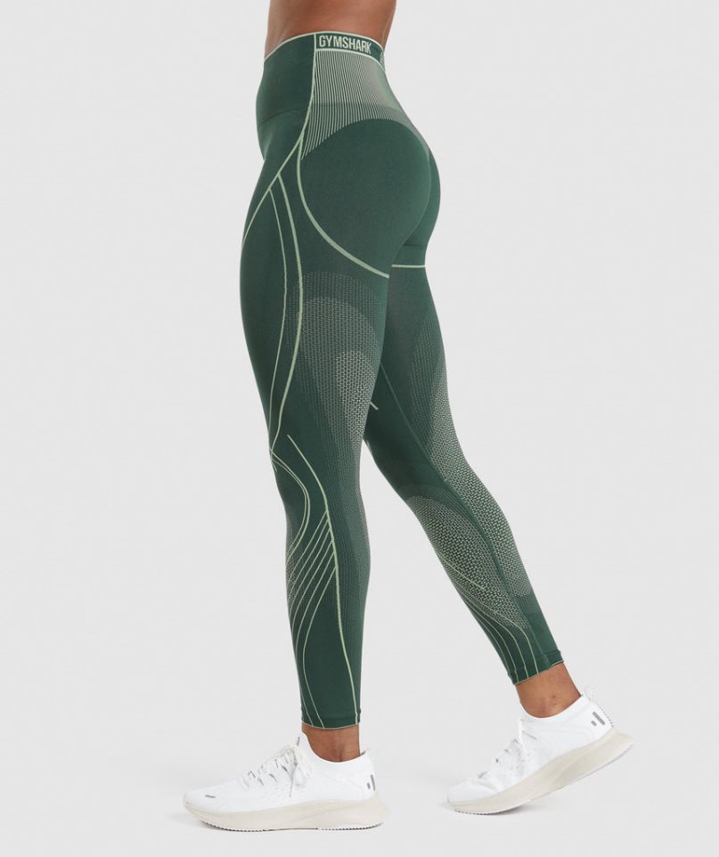 Women's Gymshark Apex Seamless High Rise Leggings Green | CA 713A5D